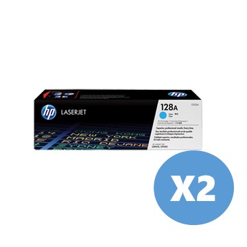 2入組｜惠普HP 128A 藍色原廠碳粉匣