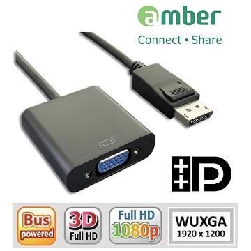 amber 主動式Displayport轉VGA轉換器/線材