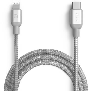 亞果元素ADAM USB-C to Lightning充電傳輸線1.2m-銀