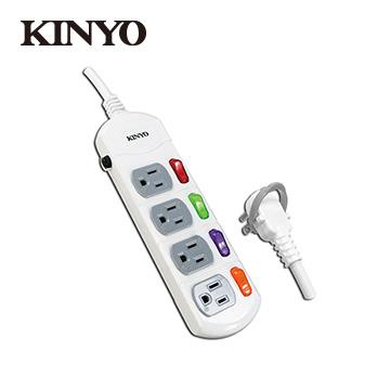KINYO 4切4座3孔1.8M延長線