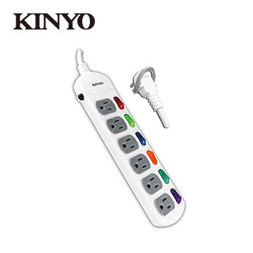 KINYO 6切6座3孔1.8M延長線