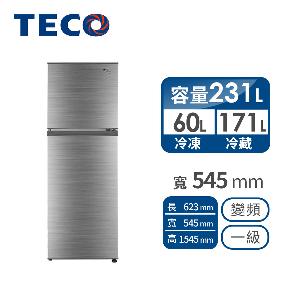 東元 TECO 231公升雙門變頻冰箱