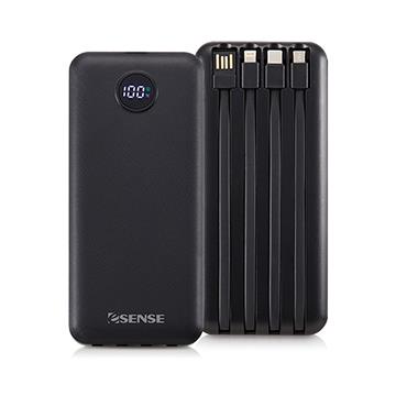 Esense免帶線10000PD快充行動電源-黑