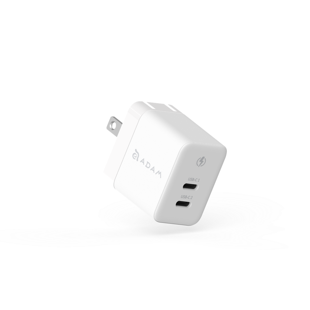 ADAM OMNIA X35C 35W USB-C雙孔充電器 白