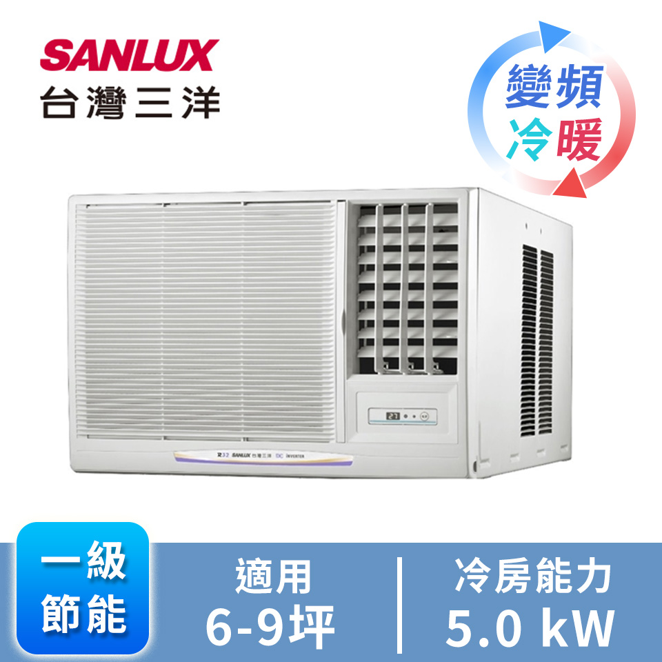 台灣三洋R32窗型變頻冷暖空調(右吹)
