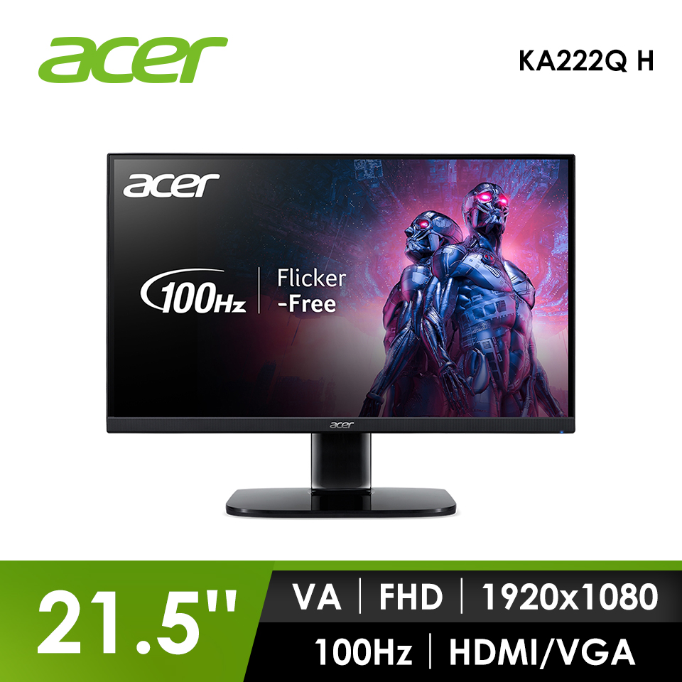 宏碁 ACER 22型 FHD 100Hz VA液晶顯示器  (250 cd/1ms/VGA+HDMI+SPK)