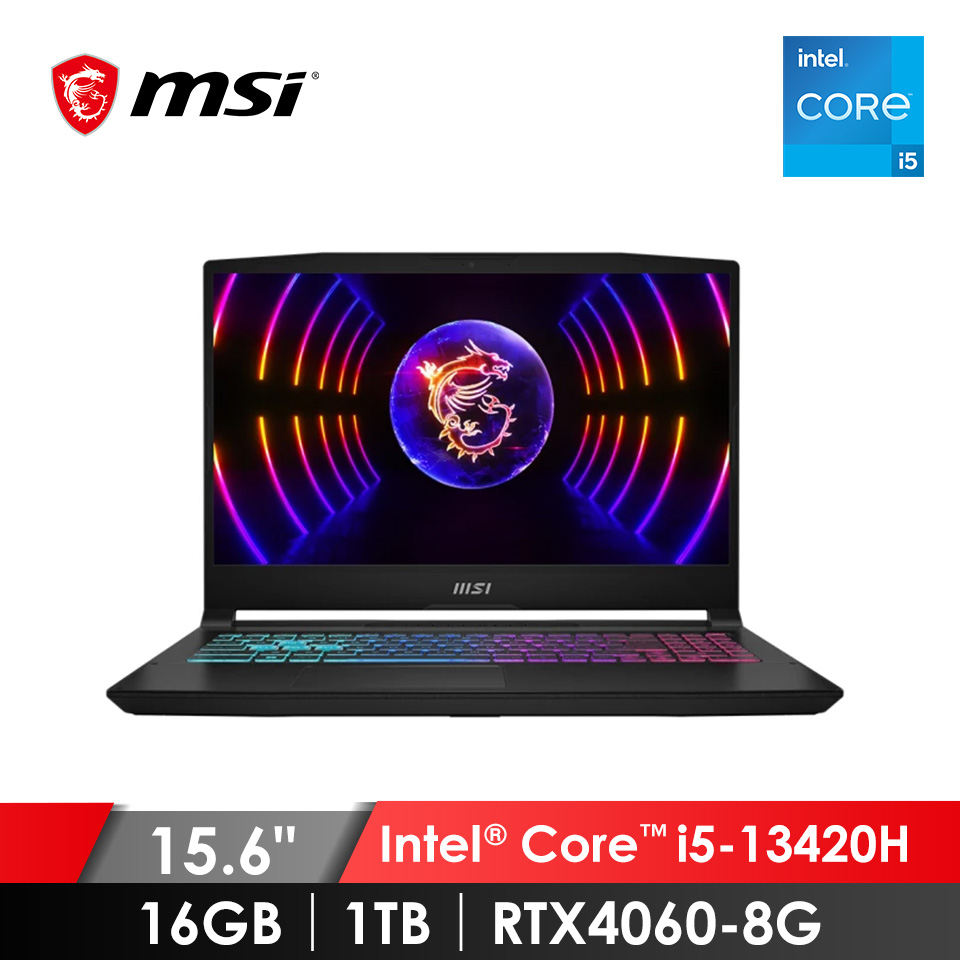 微星 MSI Katana 電競筆電 15.6" (i5-13420H/16GB/1TB/RTX4060-8G/W11)