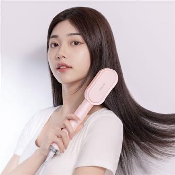 ROOMMI Glossy 電熱直髮梳-蜜桃粉