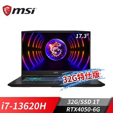 微星 MSI Katana 17 電競筆電-32G特仕版(i7-13620H/32G/1T SSD/RTX4050-6G/Win11)