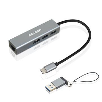 Esense Type-C轉RJ45+USB3.0 HUB