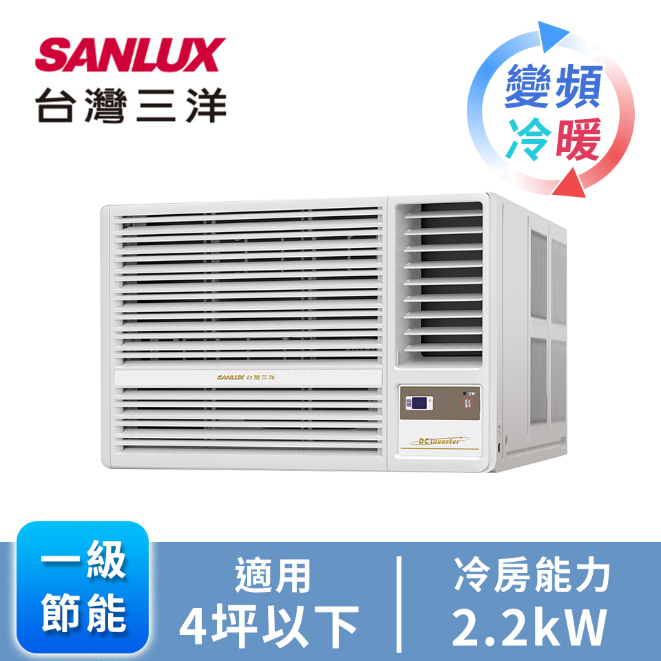 台灣三洋R32窗型變頻冷暖空調(右吹)