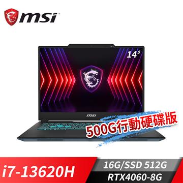 微星MSI Cyborg 14-026TW 14吋筆電-送500G (i7-13620H/16G/512G SSD/RTX4060-8G/Win11)
