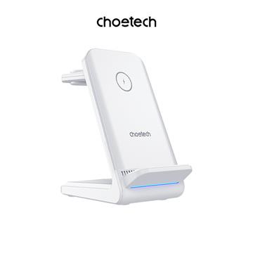 Choetech 15W三合一快充無線充電座-白