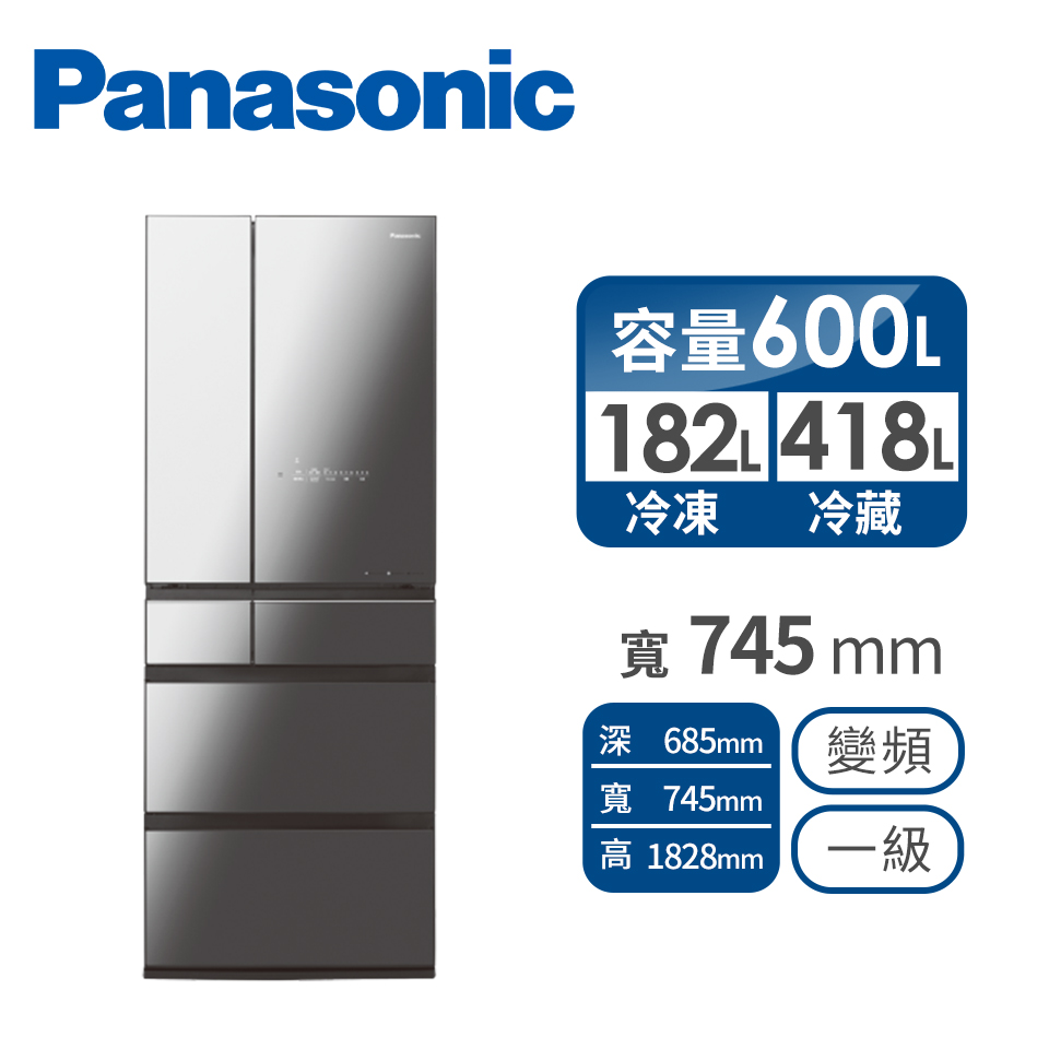 Panasonic 日製600公升六門變頻玻璃冰箱