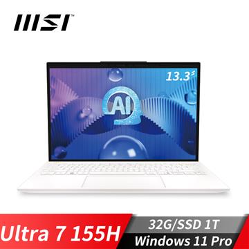微星MSI Prestige 13 AI Evo 商務筆電 (Ultra 7 155H/32G/1T SSD/Win11Pro/白)