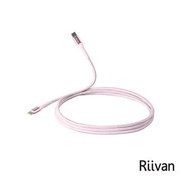 Riivan USB-C TO C 100W快充傳輸線1.2M-粉