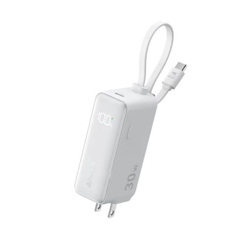 Anker 30W三合一快充行動電源5000mAh-白