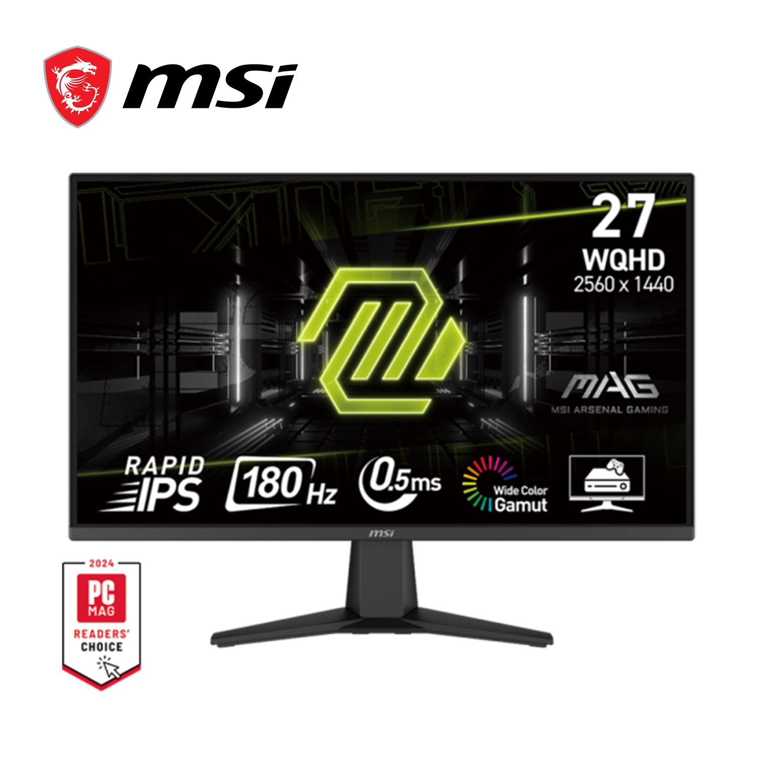 微星 MSI 27型WQHD平面電競螢幕 (27吋/2560x1440WQHD/180Hz/0.5ms/IPS)