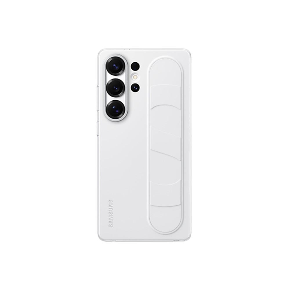 SAMSUNG S25U立架式矽膠保護殼(附指環帶)白