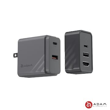 ADAM GaN Hub 65W影像傳輸電源供應器-灰