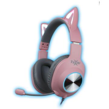 狐鐳 FOXXRAY 閃喵響狐電競耳機麥克風-粉