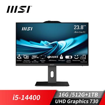 微星MSI PRO AP242P 24型 AIO液晶特仕電腦 (i5-14400/16G/512G+1TB/W11)
