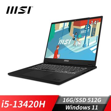 微星MSI Modern 14 H 商務筆電 (i5-13420H/16G/512G SSD/Win11/黑色)