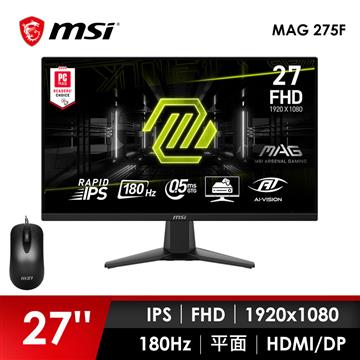 微星MSI 27型 FHD 平面電競螢幕-加滑鼠 (27"/1920x1080/180Hz/IPS)