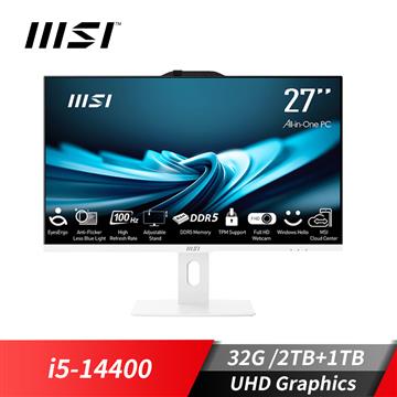 微星MSI PRO AP272P 27型 AIO液晶特仕電腦 (i5-14400/32G/2TB+1TB/W11P)