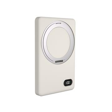 MCK 支架磁吸行動電源5000mAh-雪熊白