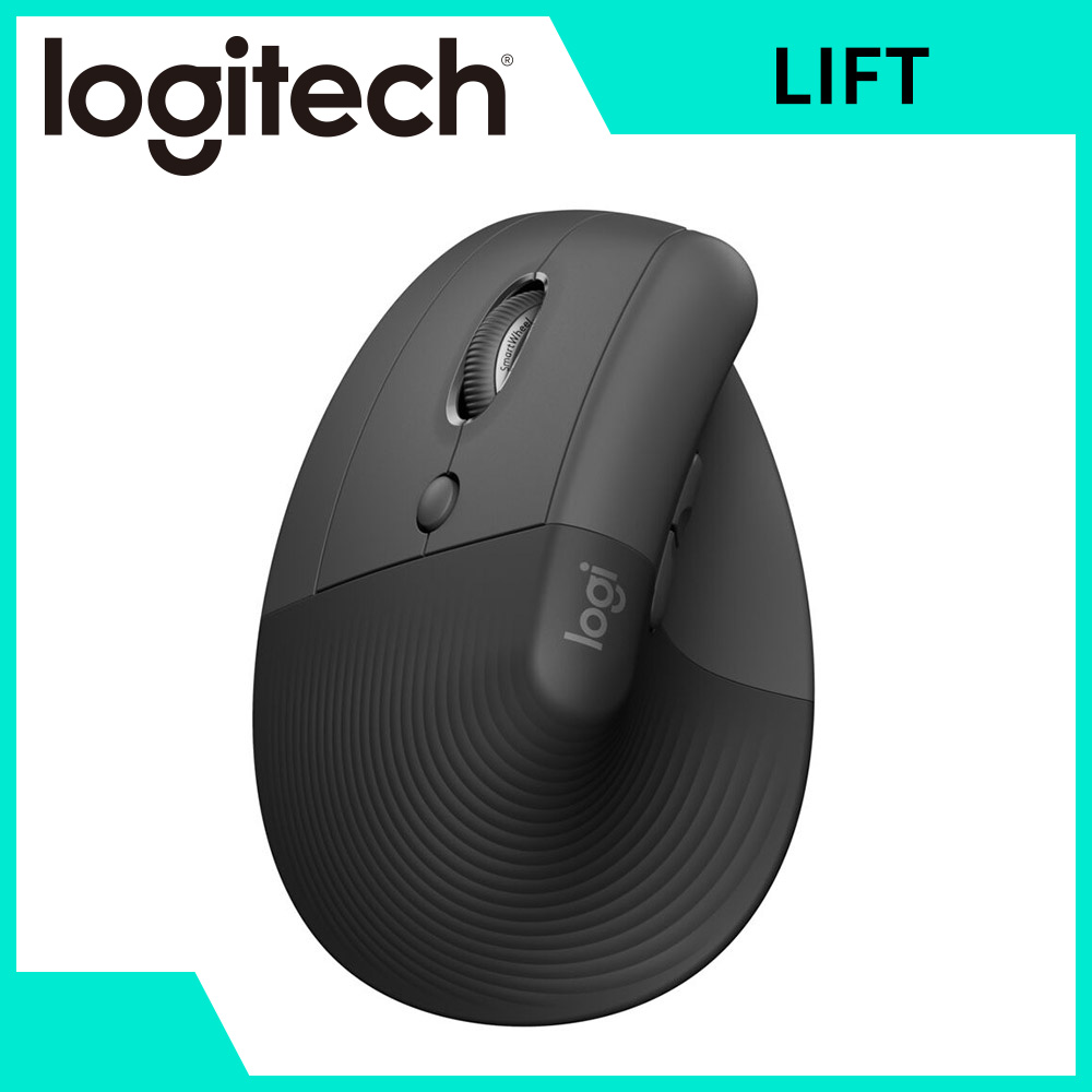 羅技Logitech LIFT左手版人體工學垂直滑鼠-石墨灰