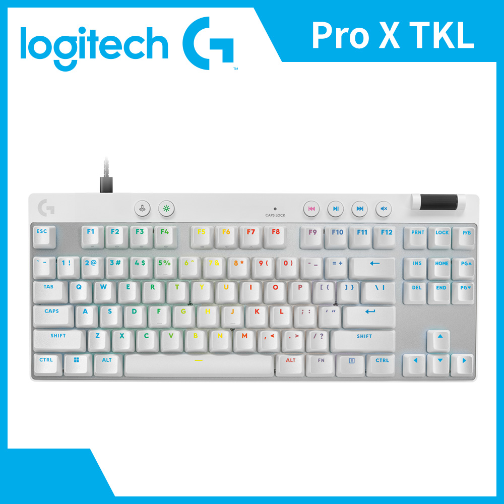 羅技Logitech PRO X TKL RAPID電競鍵盤-白
