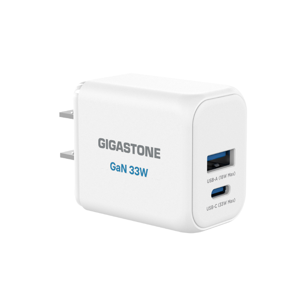 Gigastone 33W氮化鎵 雙孔急速充電器-白