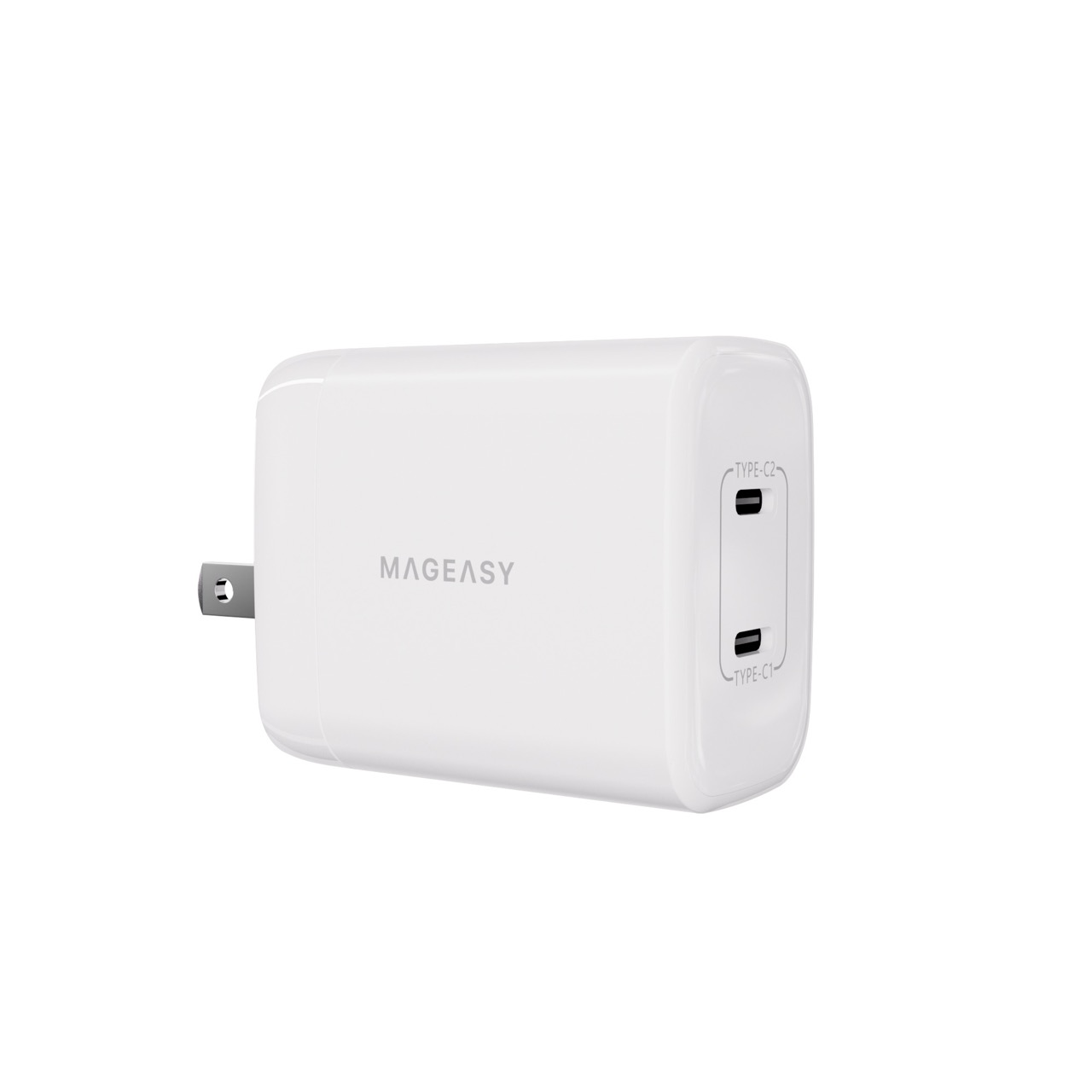 MAGEASY 45W GaN氮化鎵 2孔電源供應器-白