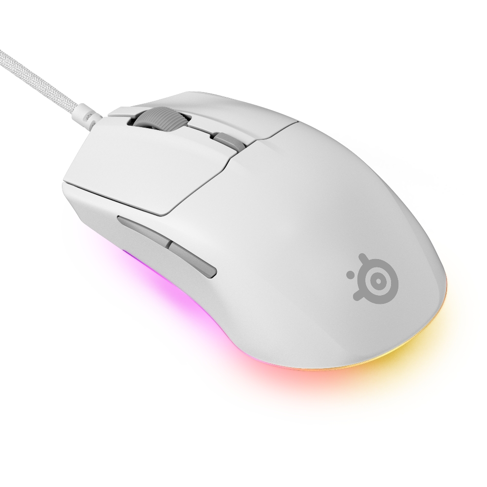 賽睿 Rival 3 Gen 2有線電競滑鼠-霧澈白